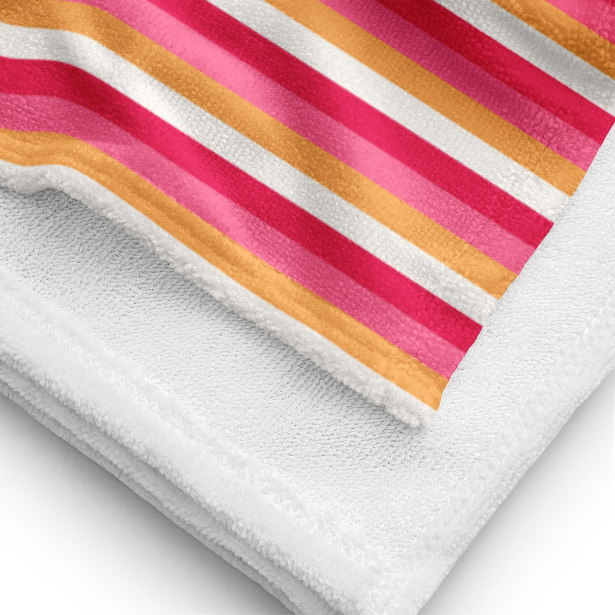 BEACH TOWEL - ORANGE RED STRIPES