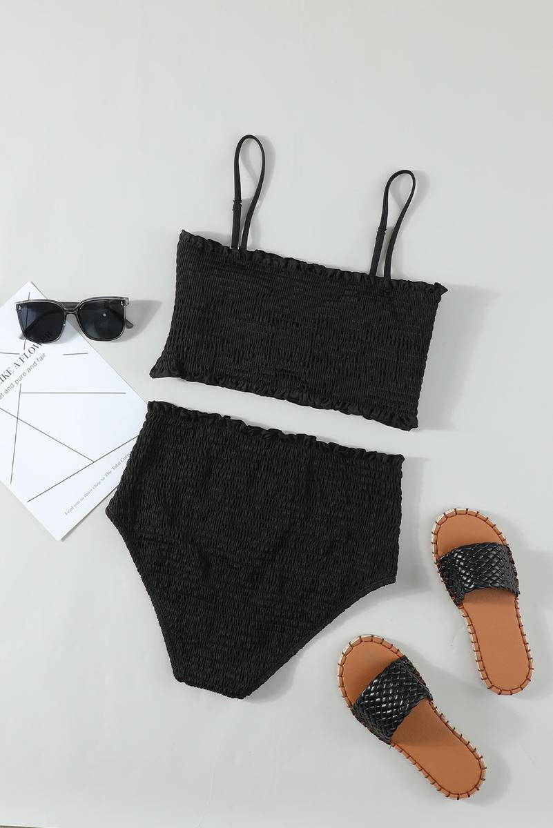 Smocked High Waisted Swimsuits