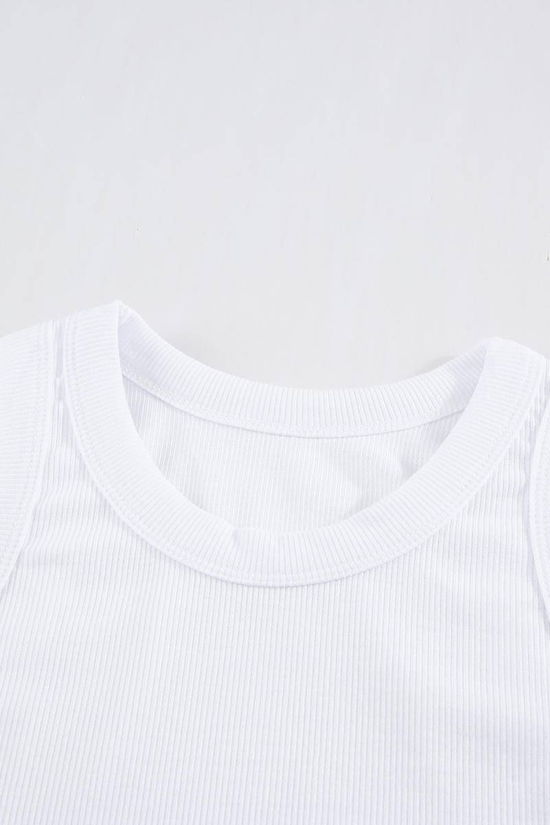 Round Neck Tight Ribbed Tank Top
