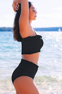 Smocked High Waisted Swimsuits