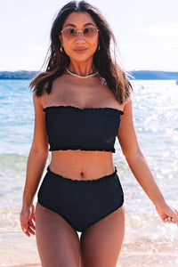 Smocked High Waisted Swimsuits