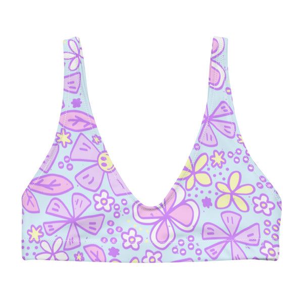 BELLA ECO PADDED BIKINI TOP | BLOOM WONDERLAND - PINKCOLADA