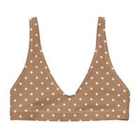 BELLA ECO PADDED BIKINI TOP | BROWN POLKA DOTS - PINKCOLADA