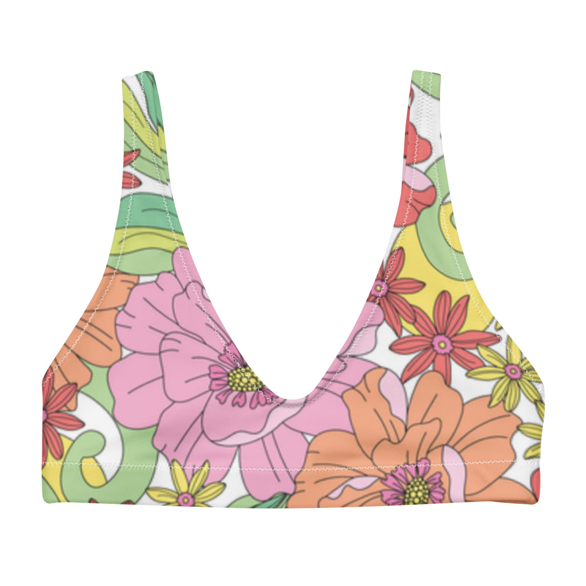 BELLA ECO PADDED BIKINI TOP | RITA BLOOMS - PINKCOLADA