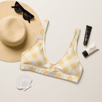 BELLA ECO PADDED BIKINI TOP | SUNRISE GINGHAM - PINKCOLADA