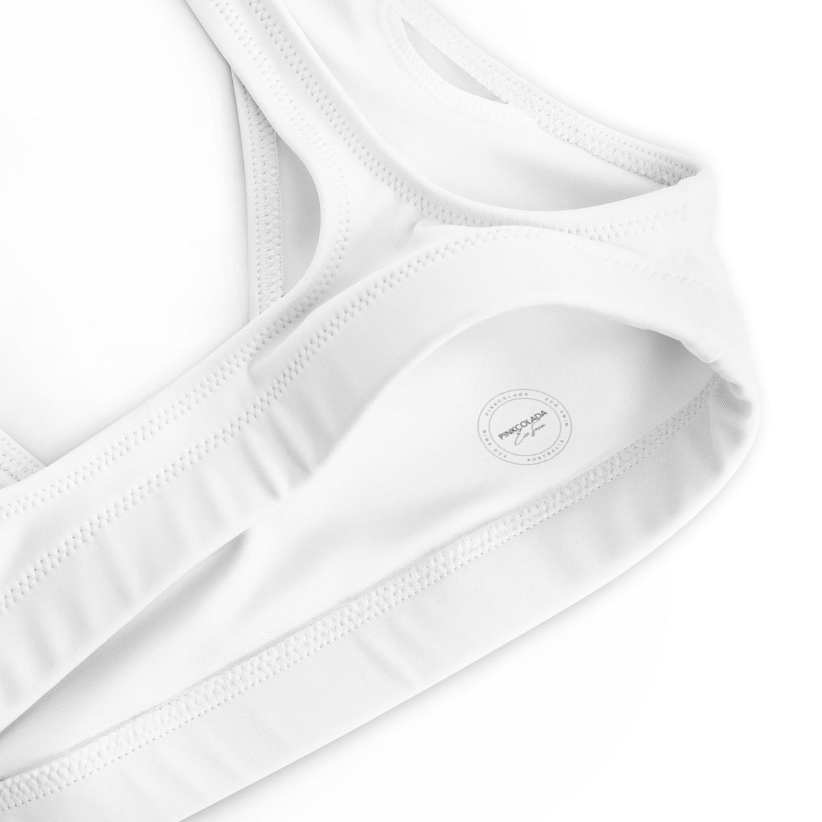 BELLA ECO PADDED BIKINI TOP | WHITE - PINKCOLADA