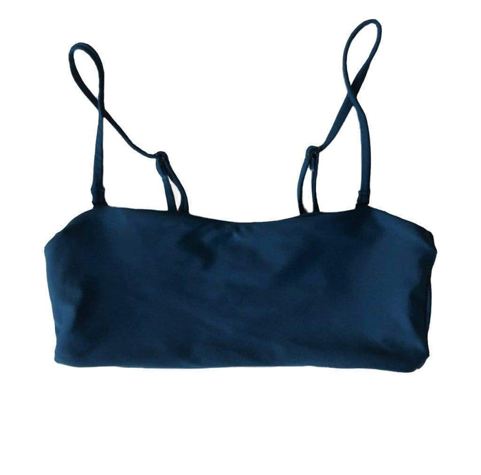 BERMUDA BIKINI TOP IN MIDNIGHT TEAL - PINKCOLADA