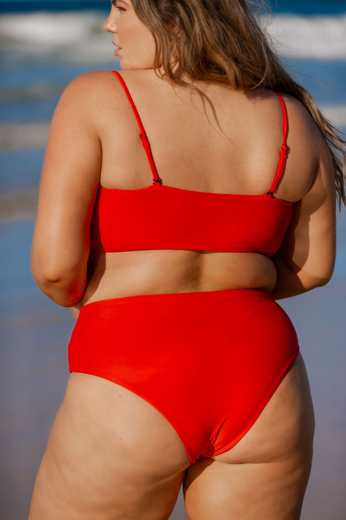 BONITA BIKINI TOP IN CORAL RED - PINKCOLADA