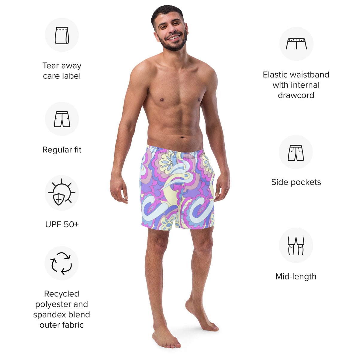 ECO MEN'S SWIM SHORTS | LIMA DELICA - PINKCOLADA