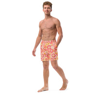 ECO MEN'S SWIM SHORTS | RETRO BLOOMS - PINKCOLADA