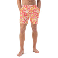 ECO MEN'S SWIM SHORTS | RETRO BLOOMS - PINKCOLADA