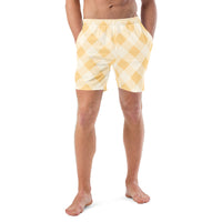 ECO MEN'S SWIM SHORTS | SUNRISE GINGHAM - PINKCOLADA