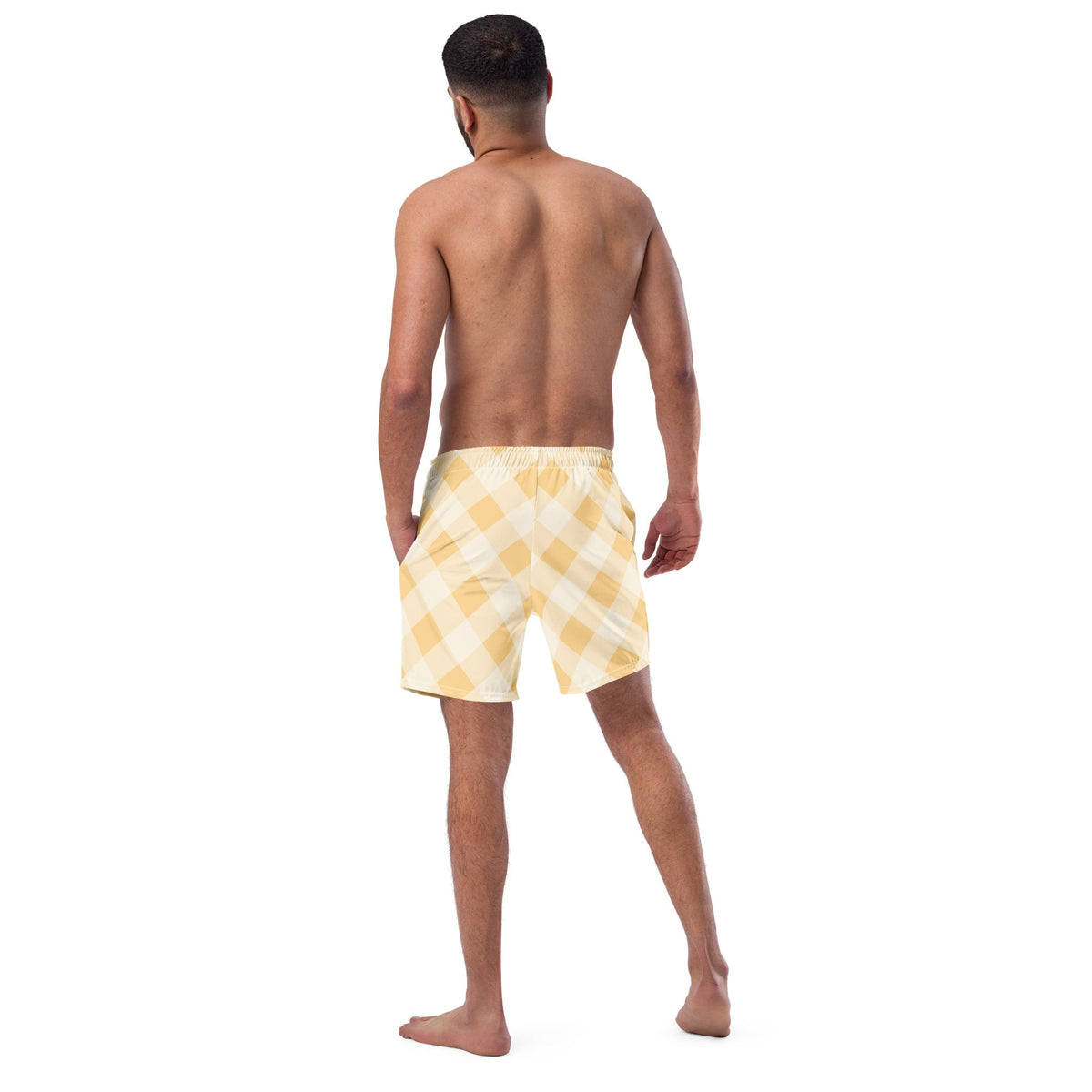 ECO MEN'S SWIM SHORTS | SUNRISE GINGHAM - PINKCOLADA