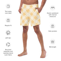 ECO MEN'S SWIM SHORTS | SUNRISE GINGHAM - PINKCOLADA