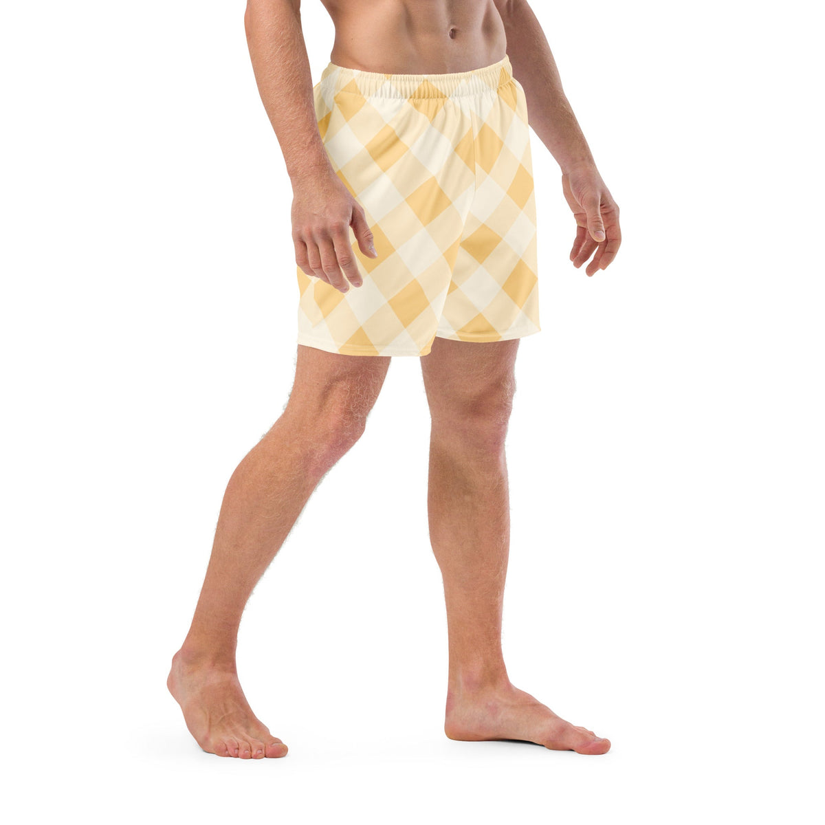 ECO MEN'S SWIM SHORTS | SUNRISE GINGHAM - PINKCOLADA