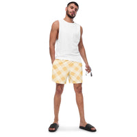 ECO MEN'S SWIM SHORTS | SUNRISE GINGHAM - PINKCOLADA