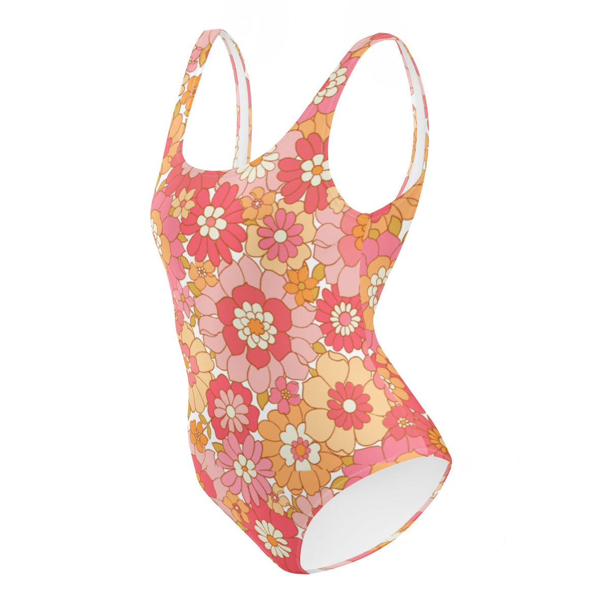 FLORIDA ECO ONE PIECE SWIMSUIT - RETRO BLOOMS - PINKCOLADA