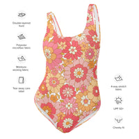 FLORIDA ECO ONE PIECE SWIMSUIT - RETRO BLOOMS - PINKCOLADA