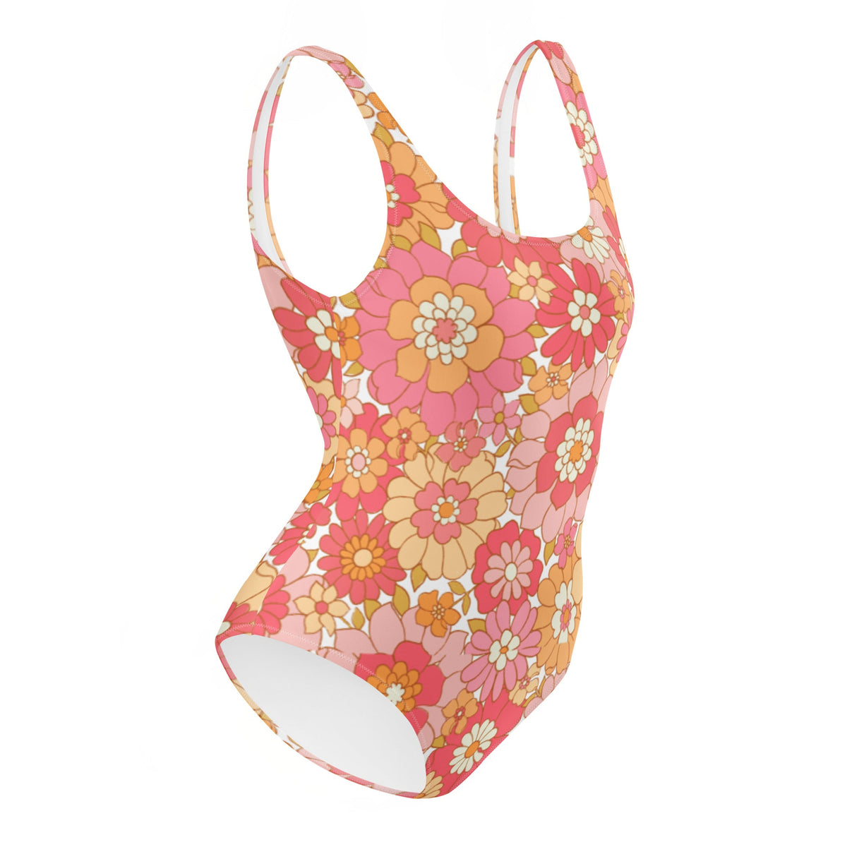 FLORIDA ECO ONE PIECE SWIMSUIT - RETRO BLOOMS - PINKCOLADA