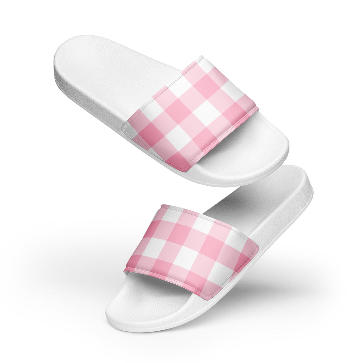 HAWAII WOMEN'S SLIDES - PINK GINGHAM - PINKCOLADA