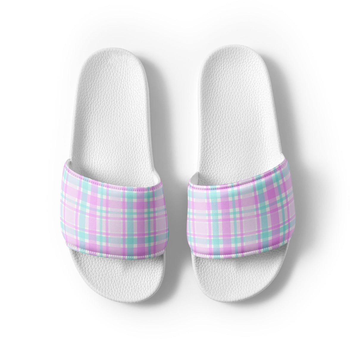 HAWAII WOMEN'S SLIDES - PINK PLAIDS - PINKCOLADA