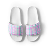 HAWAII WOMEN'S SLIDES - PINK PLAIDS - PINKCOLADA