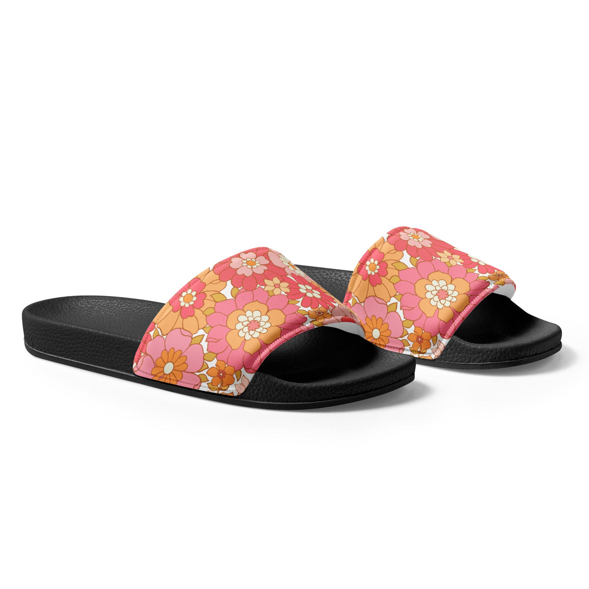 HAWAII WOMEN'S SLIDES - RETRO BLOOMS - PINKCOLADA