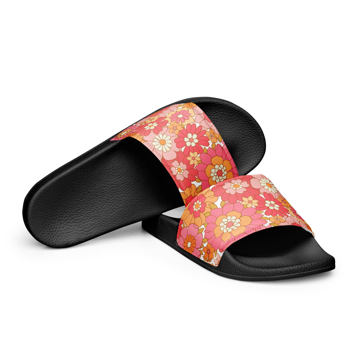 HAWAII WOMEN'S SLIDES - RETRO BLOOMS - PINKCOLADA