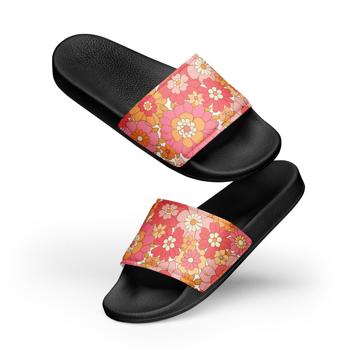 HAWAII WOMEN'S SLIDES - RETRO BLOOMS - PINKCOLADA