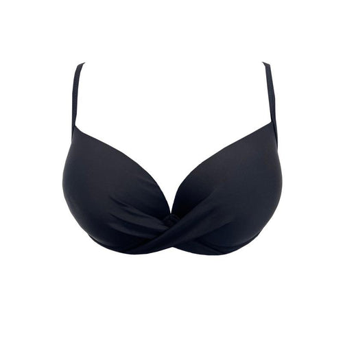 LAVSA PUSH UP BIKINI TOP IN LIQUORICE BLACK - PINKCOLADA