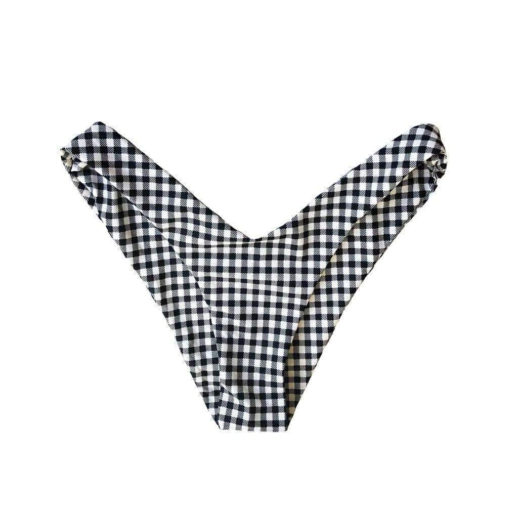 MALDIVES BIKINI BOTTOMS - BLACK GINGHAM - PINKCOLADA