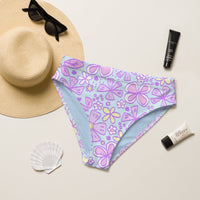 MIAMI ECO HIGH WAISTED BIKINI BOTTOM | BLOOM WONDERLAND - PINKCOLADA