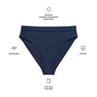 MIAMI ECO HIGH WAISTED BIKINI BOTTOM | DEEP NAVY - PINKCOLADA