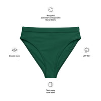 MIAMI ECO HIGH WAISTED BIKINI BOTTOM | EMERALD GREEN - PINKCOLADA