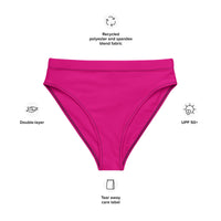 MIAMI ECO HIGH WAISTED BIKINI BOTTOM | RUBY PINK - PINKCOLADA