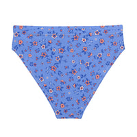 MIAMI ECO HIGH WAISTED BIKINI BOTTOM | SAPPHIRE FLORALS - PINKCOLADA