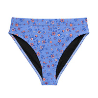 MIAMI ECO HIGH WAISTED BIKINI BOTTOM | SAPPHIRE FLORALS - PINKCOLADA