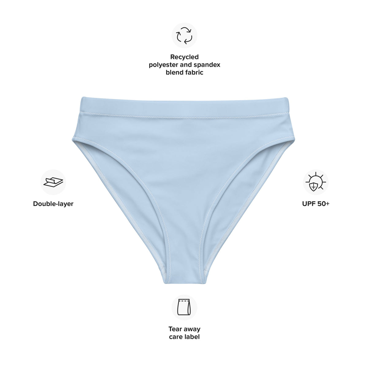 MIAMI ECO HIGH WAISTED BIKINI BOTTOM | SKY - PINKCOLADA