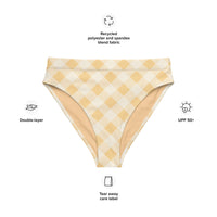 MIAMI ECO HIGH WAISTED BIKINI BOTTOM | SUNRISE GINGHAM - PINKCOLADA