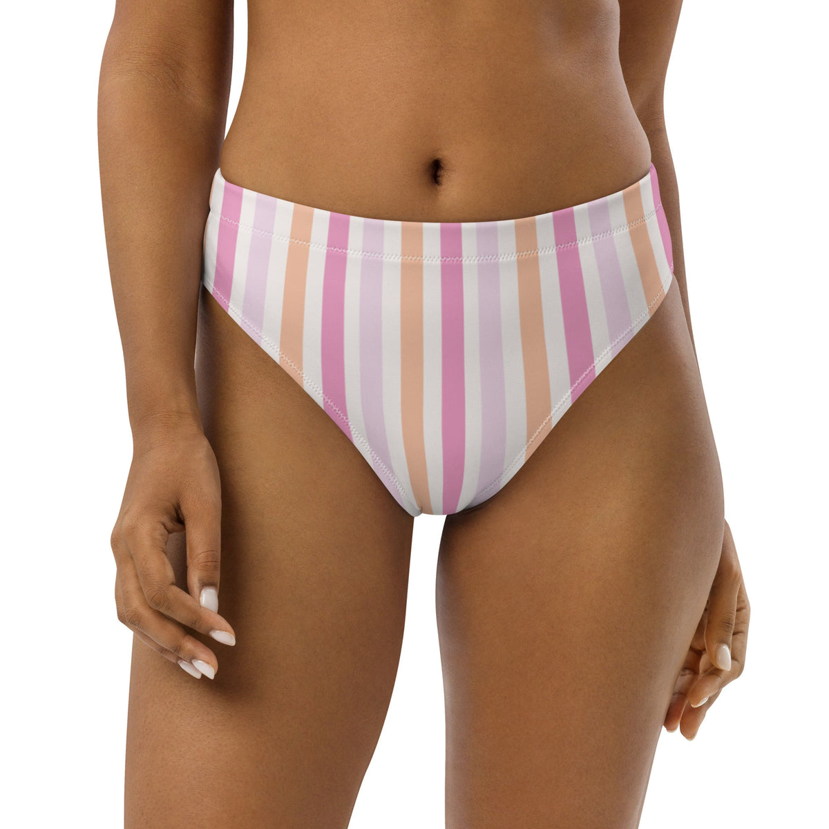 MIAMI ECO HIGH WAISTED BIKINI BOTTOM | TROPIC NIGHTS - PINKCOLADA