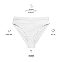 MIAMI ECO HIGH WAISTED BIKINI BOTTOM | WHITE - PINKCOLADA