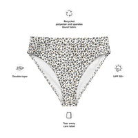 MIAMI ECO HIGH WAISTED BIKINI BOTTOM | WHITE LEOPARD - PINKCOLADA