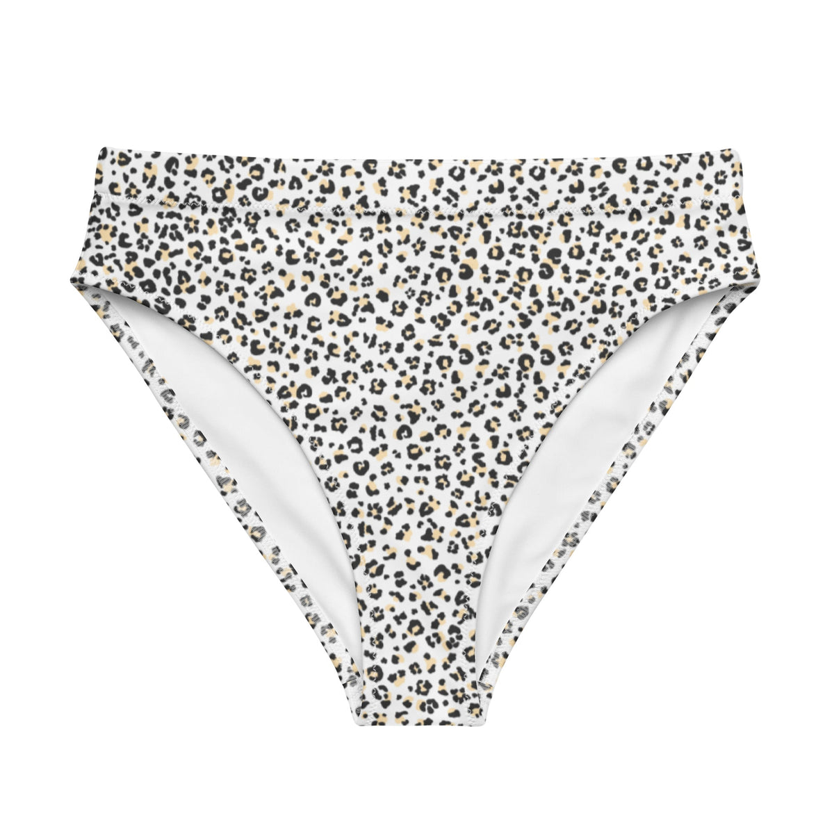 MIAMI ECO HIGH WAISTED BIKINI BOTTOM | WHITE LEOPARD - PINKCOLADA