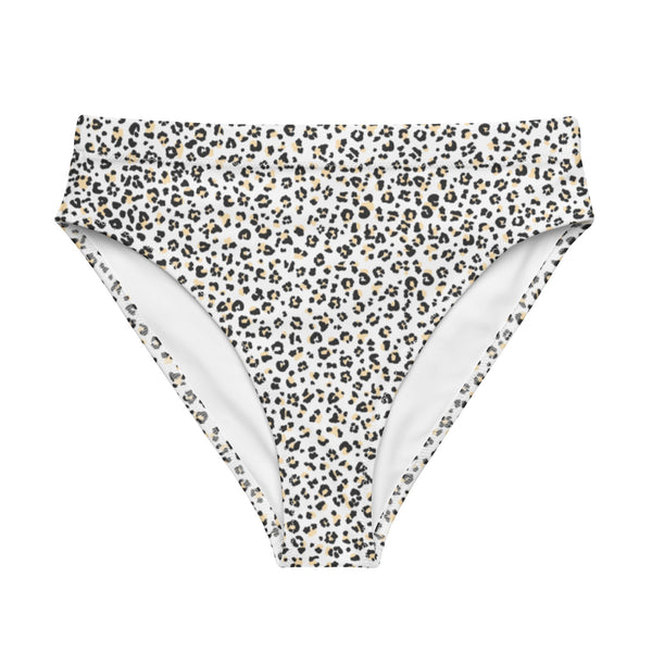 MIAMI ECO HIGH WAISTED BIKINI BOTTOM | WHITE LEOPARD - PINKCOLADA