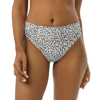 MIAMI ECO HIGH WAISTED BIKINI BOTTOM | WHITE LEOPARD - PINKCOLADA