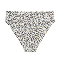 MIAMI ECO HIGH WAISTED BIKINI BOTTOM | WHITE LEOPARD - PINKCOLADA