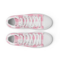 PINKCOLADA HIGH TOP CANVAS SHOES - PINK GINGHAM - PINKCOLADA