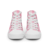 PINKCOLADA HIGH TOP CANVAS SHOES - PINK GINGHAM - PINKCOLADA