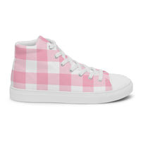 PINKCOLADA HIGH TOP CANVAS SHOES - PINK GINGHAM - PINKCOLADA