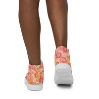 PINKCOLADA HIGH TOP CANVAS SHOES - RETRO BLOOMS - PINKCOLADA